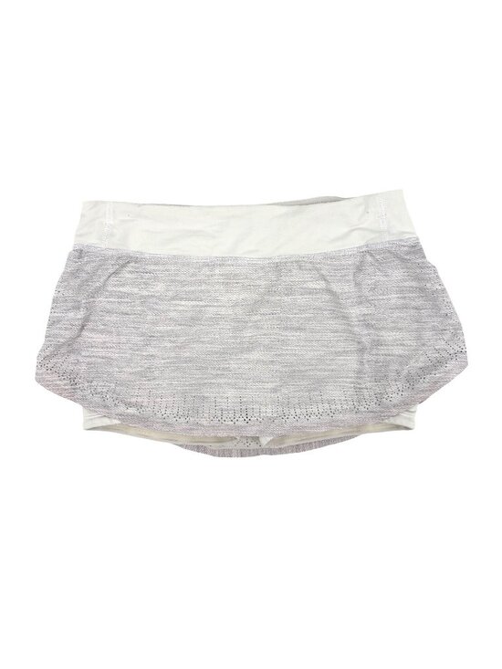 Lululemon Dresses & Skirts - Lululemon Run Light As Air Lined Skirt Womens 4 Gray White Athleisure Preppy